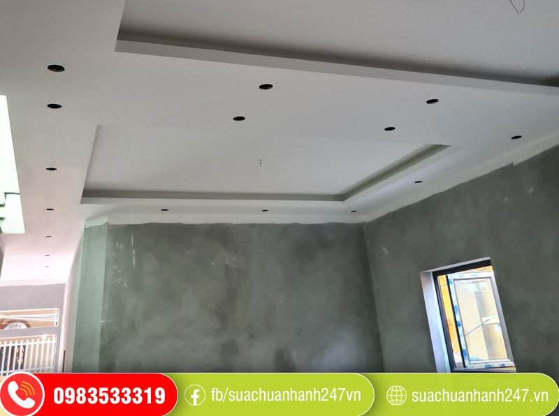 Thi công trần thạch cao nhà ở Cầu Giấy